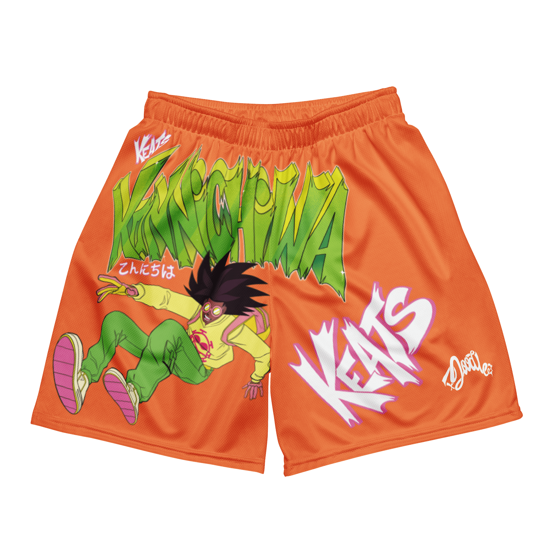 KONNICHIWA - Orange Mesh Shorts (with pockets) product image (1)