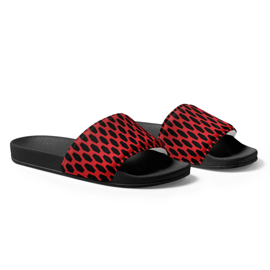 Honeycomb Red & Black Men's Slides product image (9)