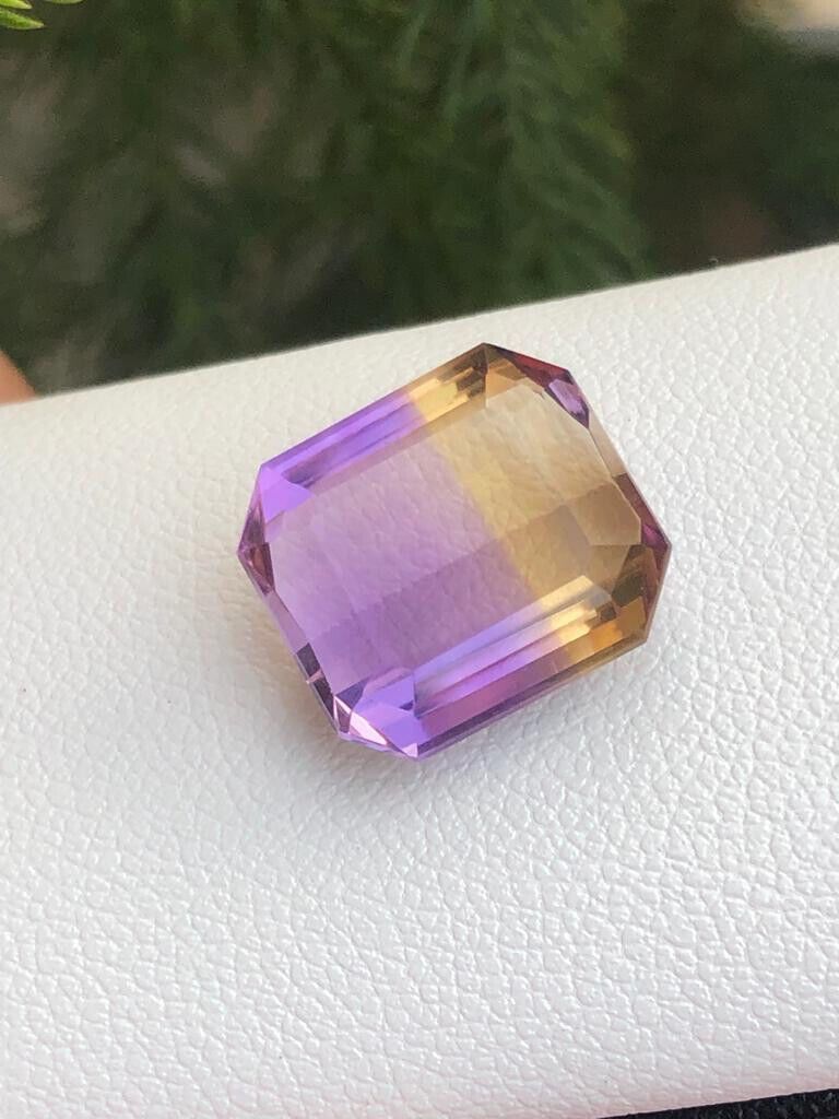 BI COLOR AMETRINE GEMS FOR PENDANT YELLOW/PURPLE COLOR EMERALD CUT, 7.90 CARAT product image (11)