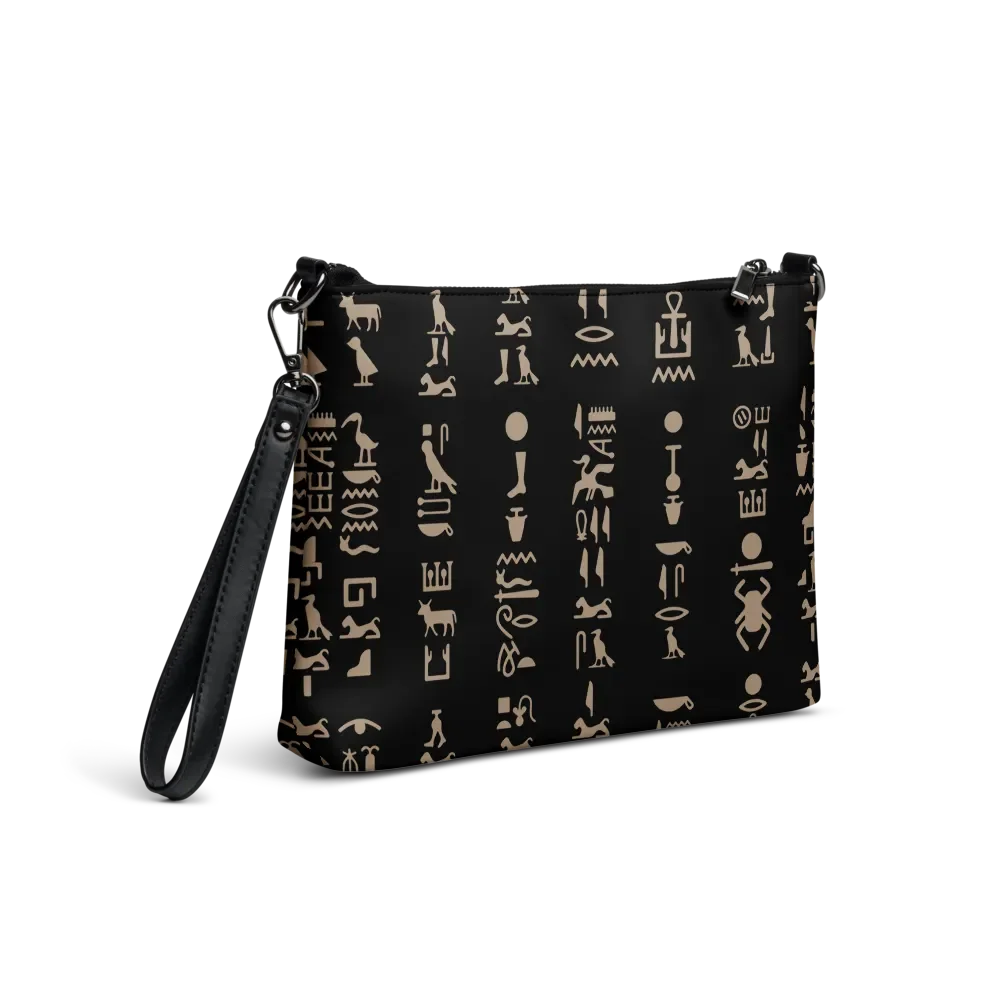Isis Black Hieroglyphs Crossbody Bag product image (5)