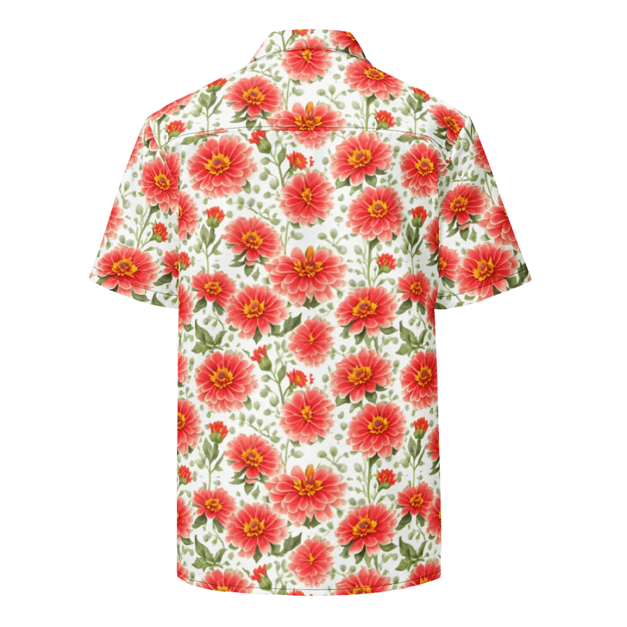 Floral Pattern Zinnia Flowers Hawaiian Shirt product image (2)