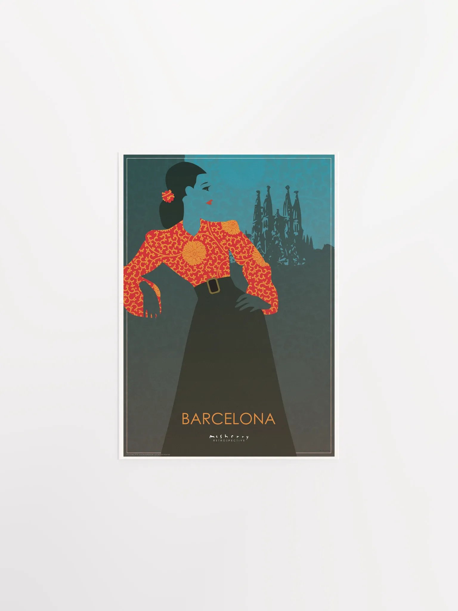 SC180214 Vintage Barcelona Travel Poster product image (1)