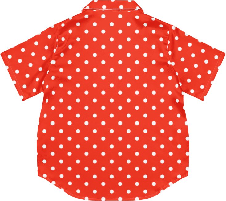 White Polka Dots on Red Women's Short Sleeve Pajama Top product image (4)