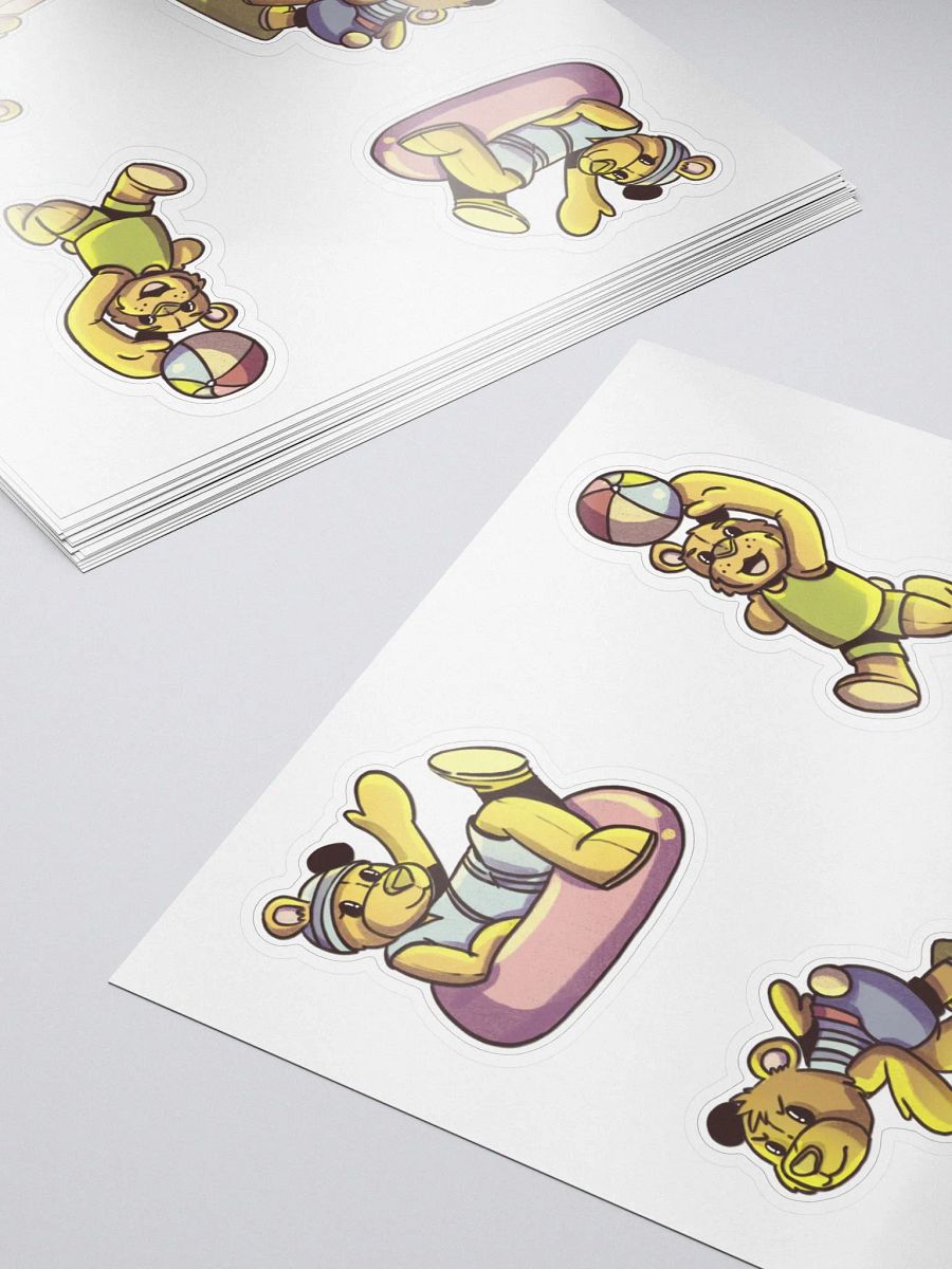 1950s Style Teddy Bears at the Beach Sticker Set - Retro Summer Decals product image (5)