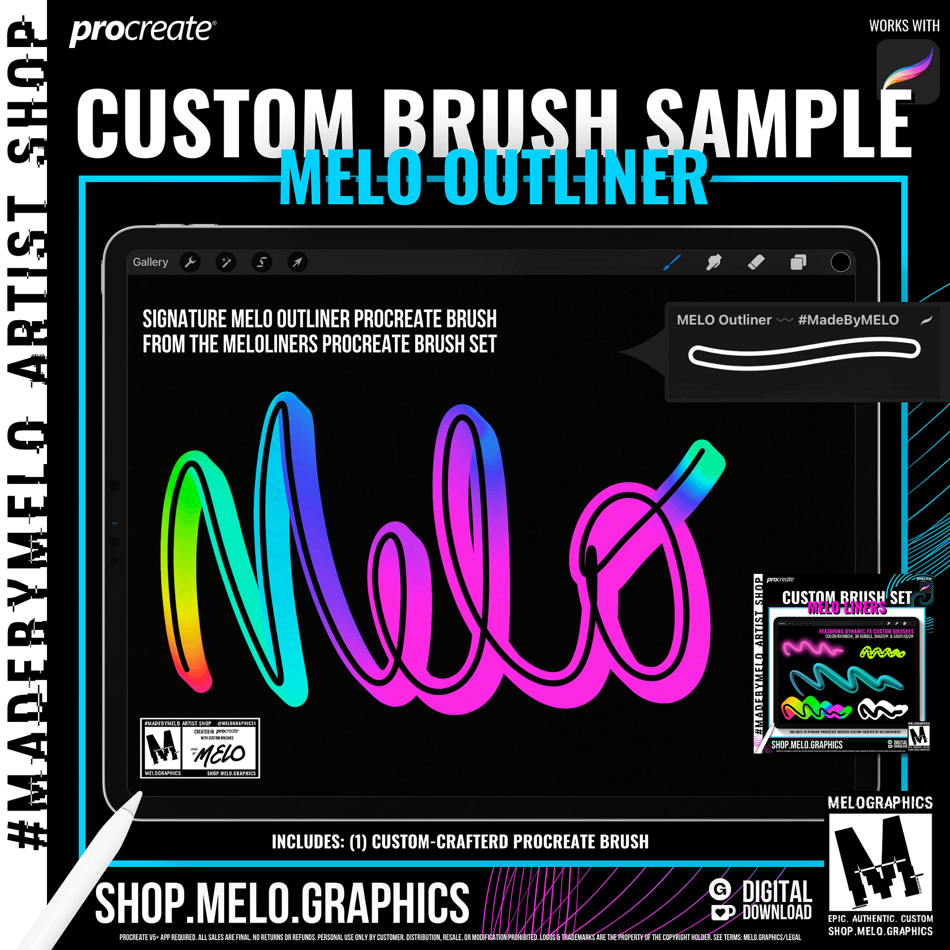 MELO OUTliner Procreate Brush - Sampler 1pk | #MadeByMELO product image (2)