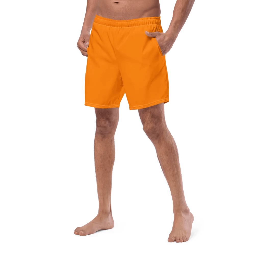 Plain Color Orange Swim Trunks product image (3)