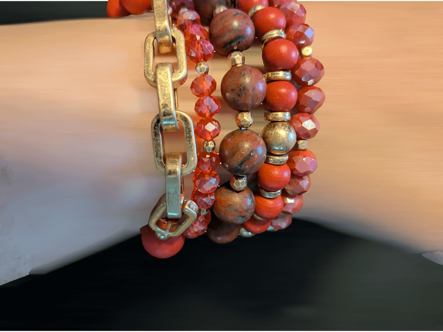 Ermish Red & Brown 5 Bracelet Stack product image (5)