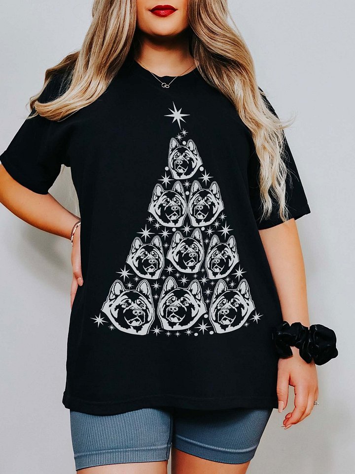 American Akita Christmas Tree T-Shirt product image (1)