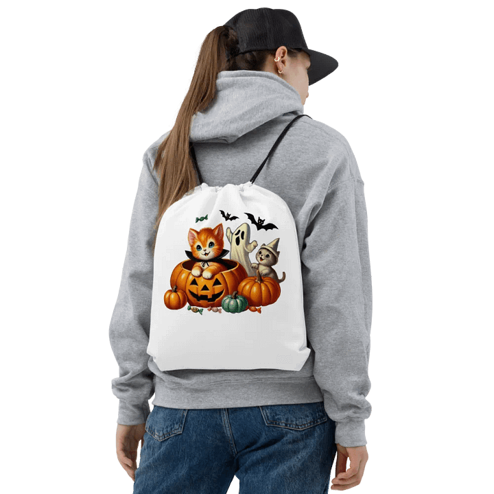 Kittens and Ghost Drawstring Bag product image (2)