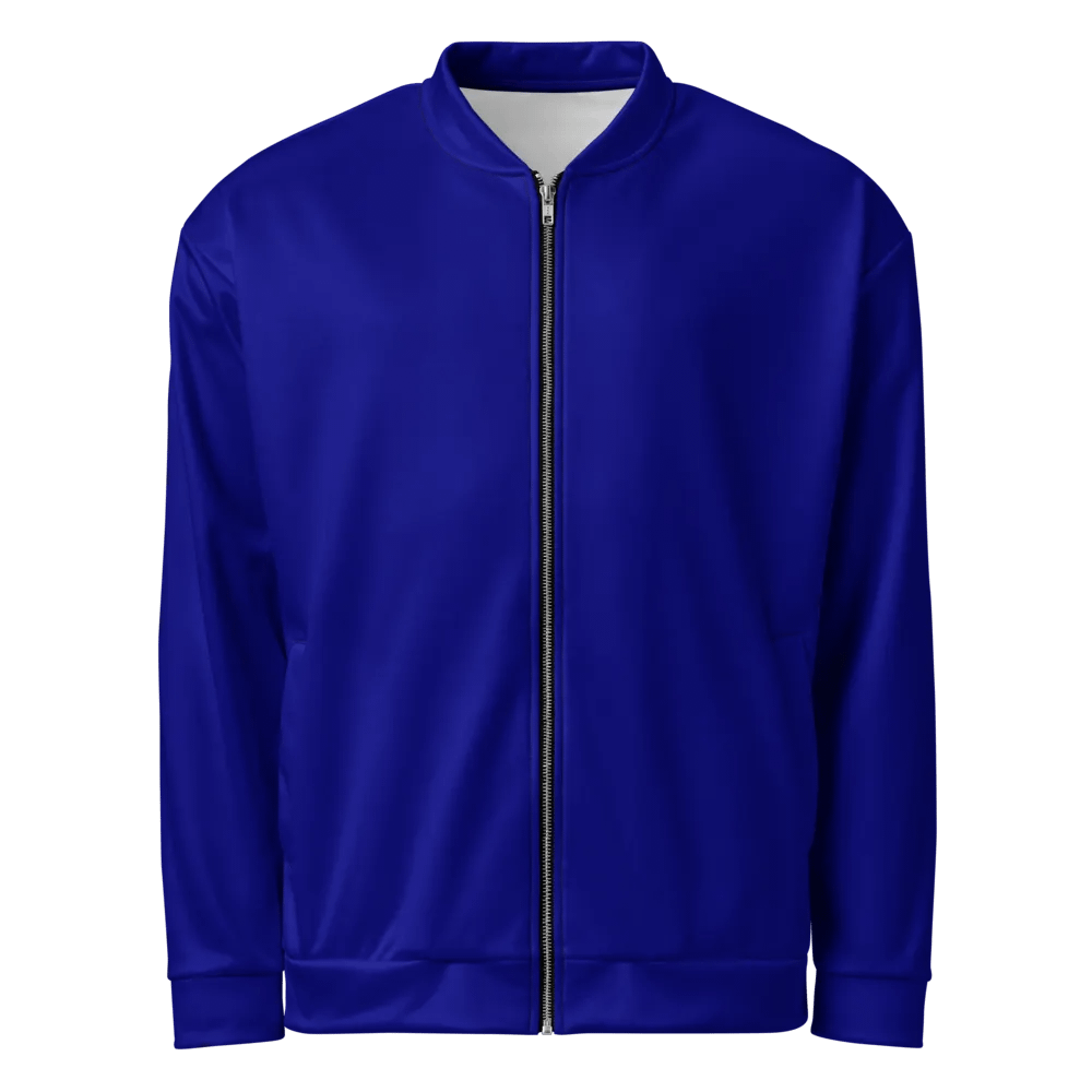Plain Color Navy Blue Bomber Jacket product image (1)