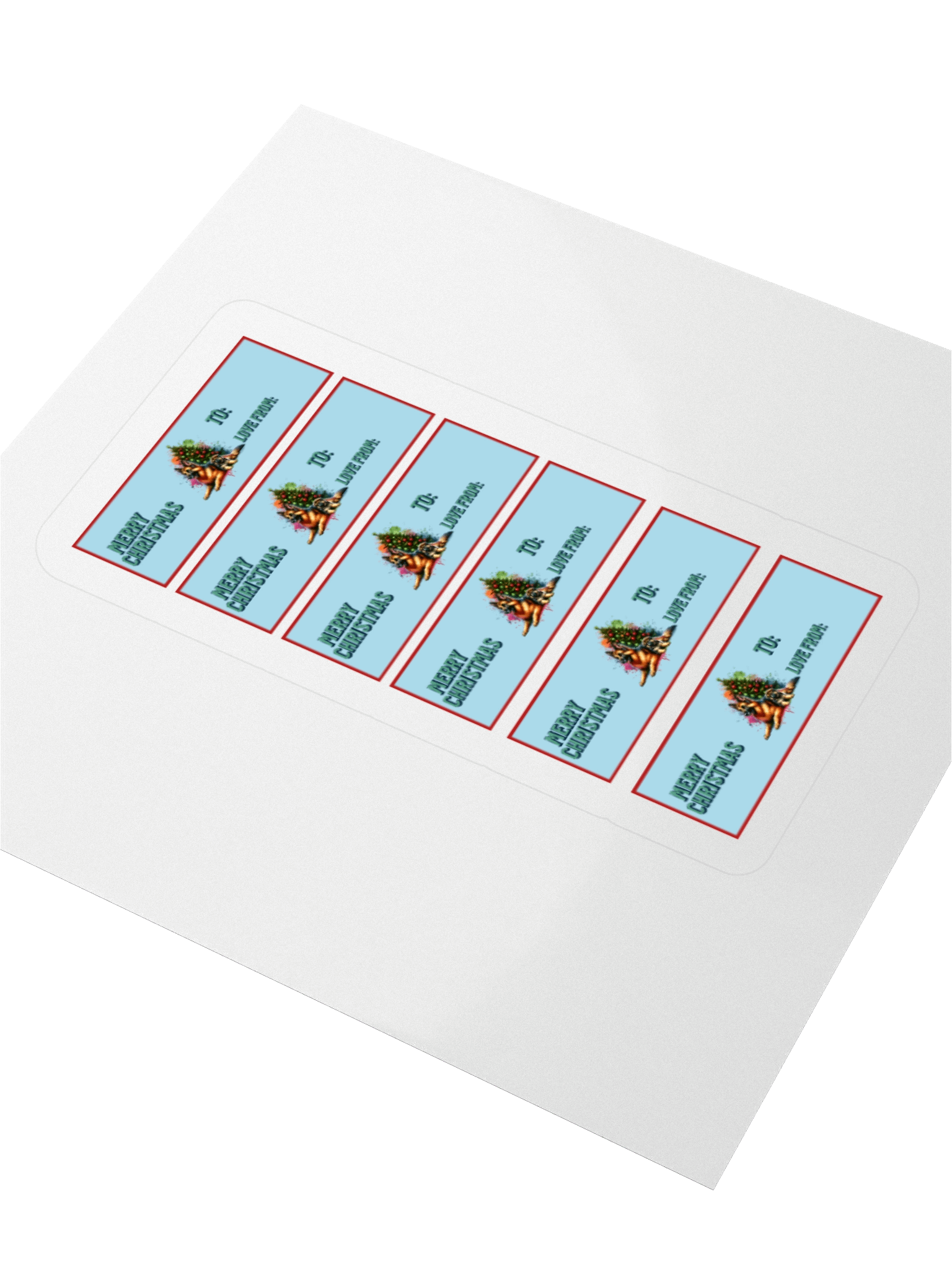 Festive German Shepherd Hug Christmas Gift Tag Set product image (12)