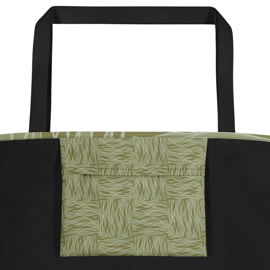 Big tote bag with pocket olive color  textures product image (2)