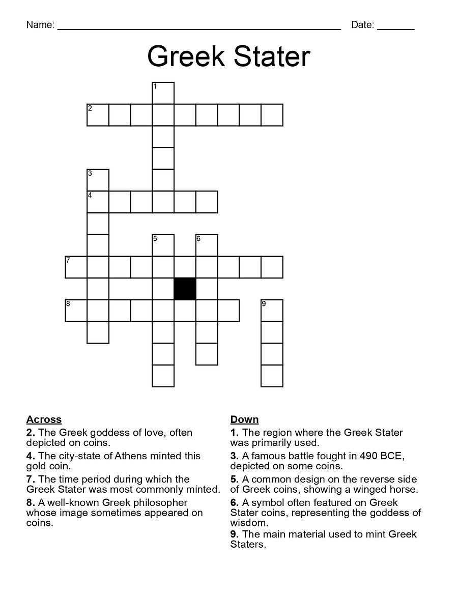 Old Gold Coin Crossword Puzzle - Greek Stater product image (2)