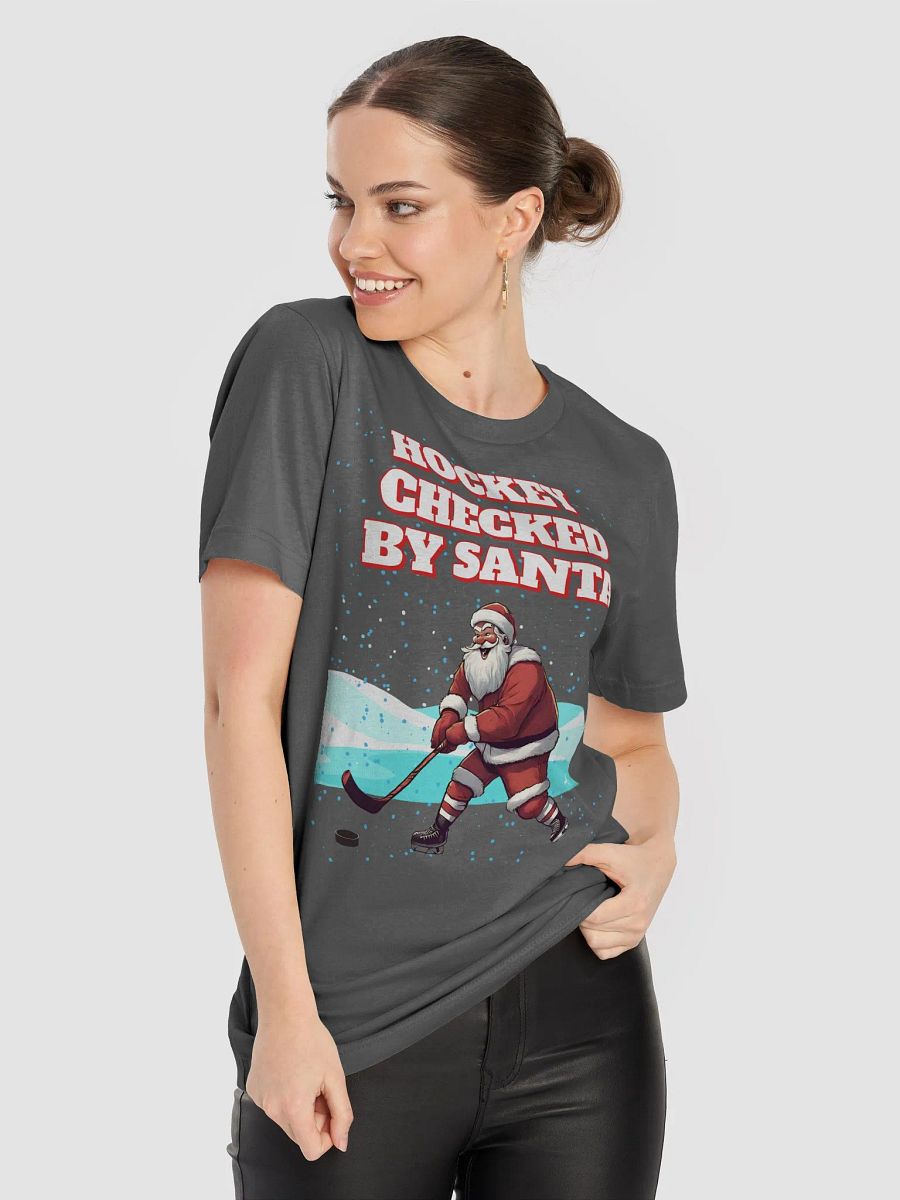 Hockey Checked By Santa Christmas T-shirt product image (44)