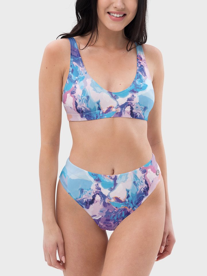 Padded Bikini Top "Marble Effect Pastel Blue Purple Dreamy Waves" product image (2)