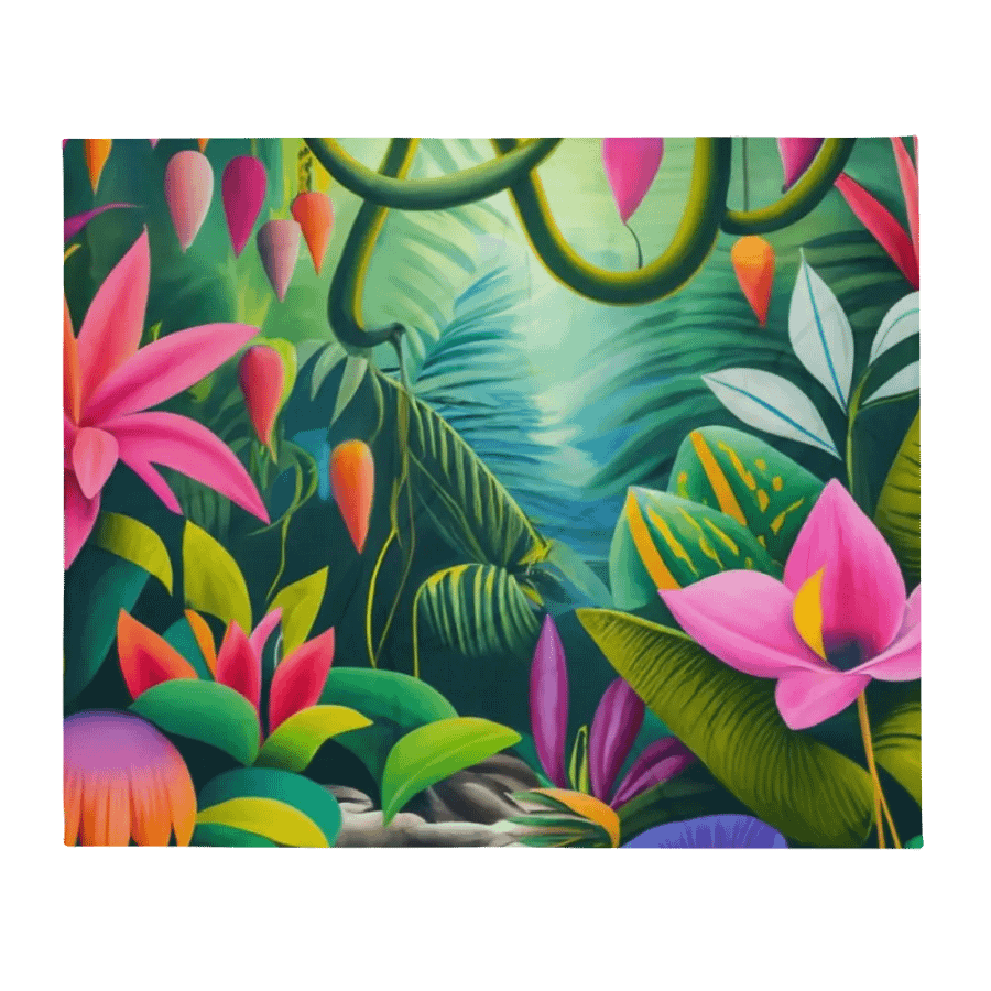Exotic Jungle Foliage Throw Blanket product image (4)