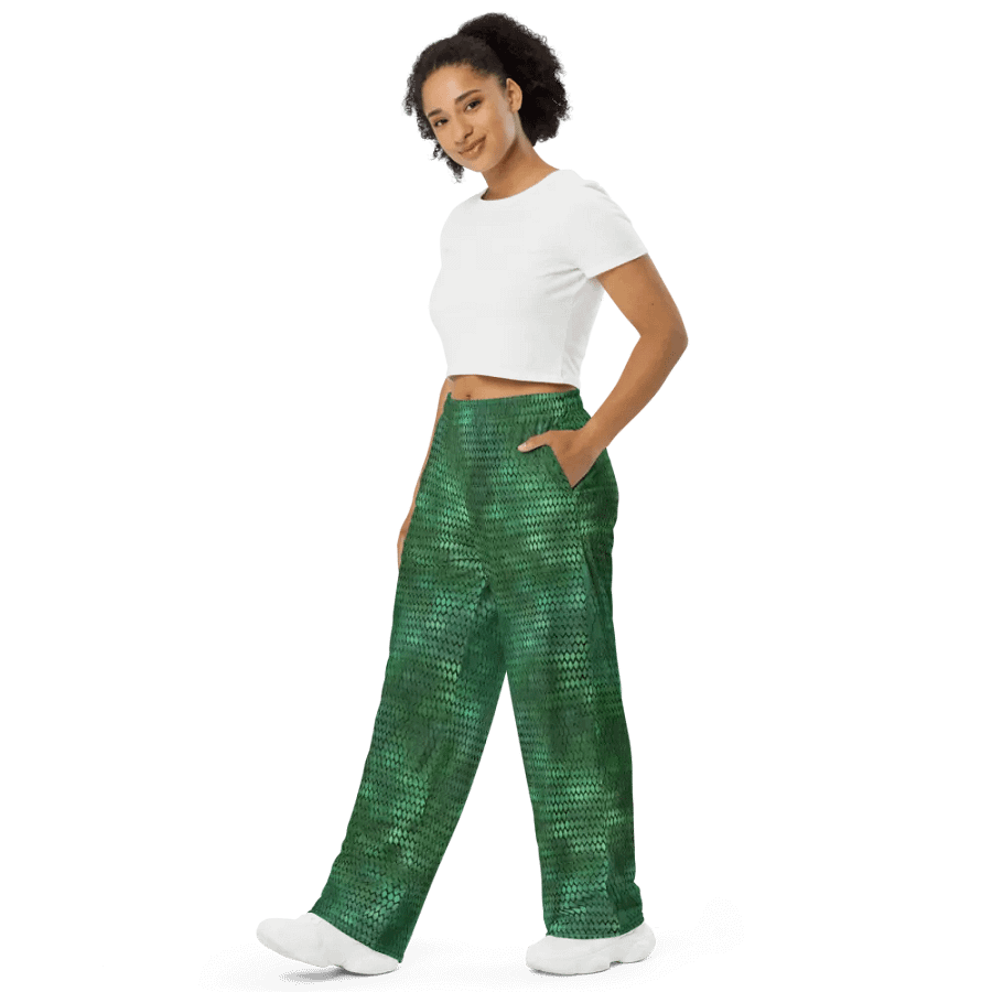 Green Dragon Scales Wideleg Pants product image (4)