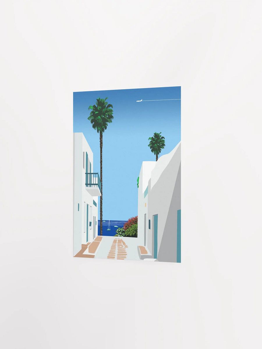 Santorini, Greece — City Pop art, retrowave/vaporwave poster, 80s, aesthetic poster, Hiroshi Nagai inspired art, minimalist poster product image (8)