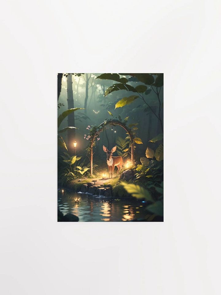 Enchanted Forest Deer Poster - Tranquil Nature Scene in Premium Matte Print product image (1)