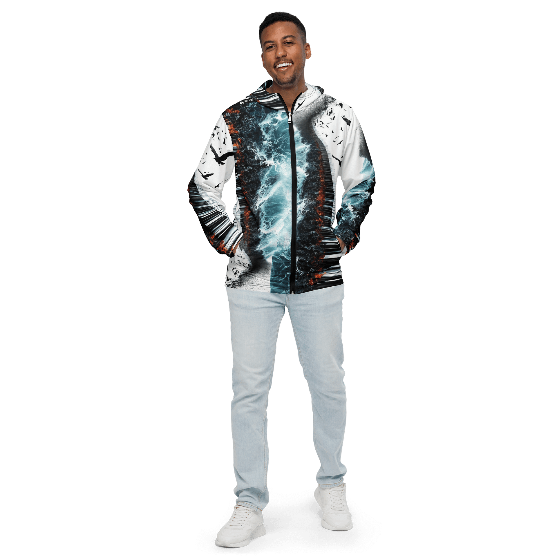 Abstract Lightning Storm Full-Zip Streetwear Windbreaker product image (1)
