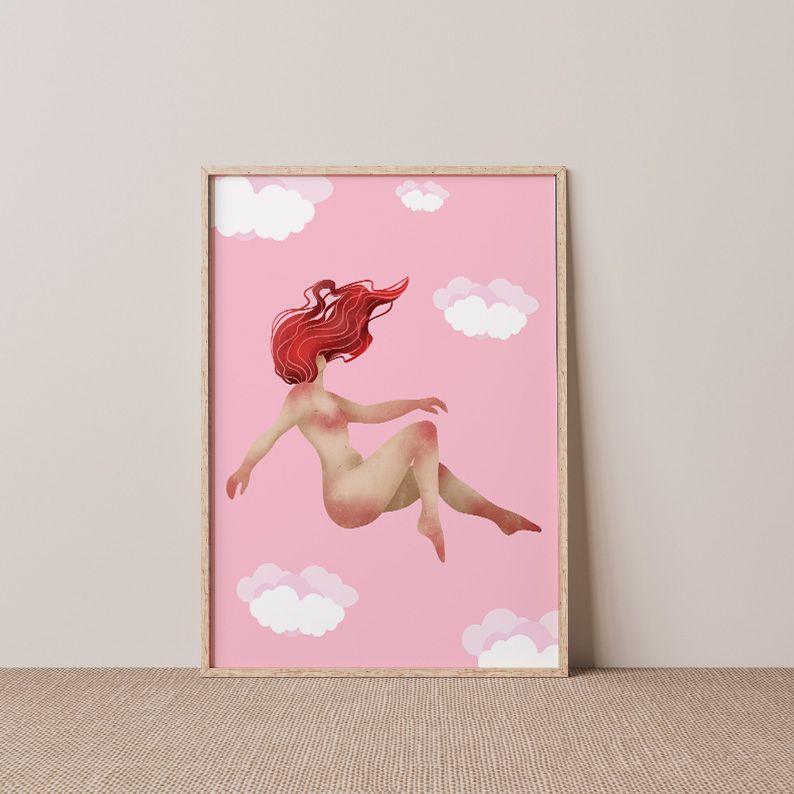 Floating in Pink Preppy Art Print product image (11)