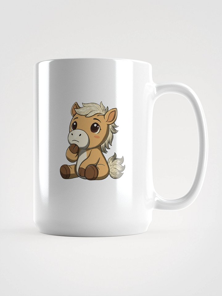 Thinking Waffles Mug | Cute Plush Overthinking Horse Cup | Anxiety Support Mug product image (1)