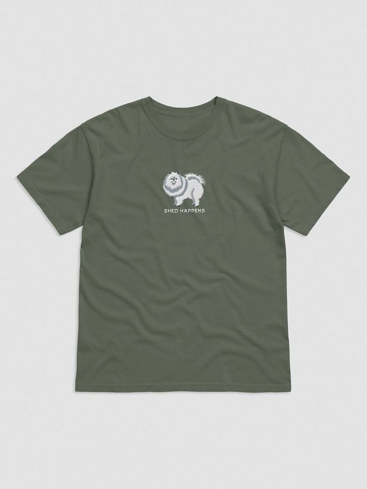 Shed Happens T-Shirt(Embroidered) of a Pomeranian(White) product image (25)