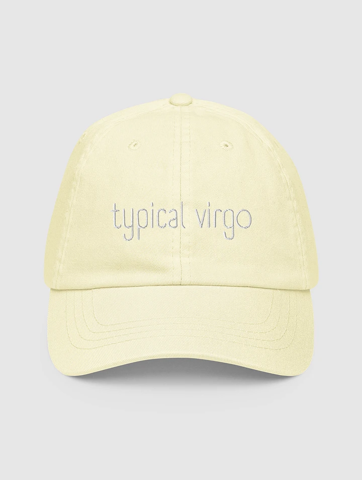 Typical Virgo White on Pastel Yellow Baseball Hat product image (1)