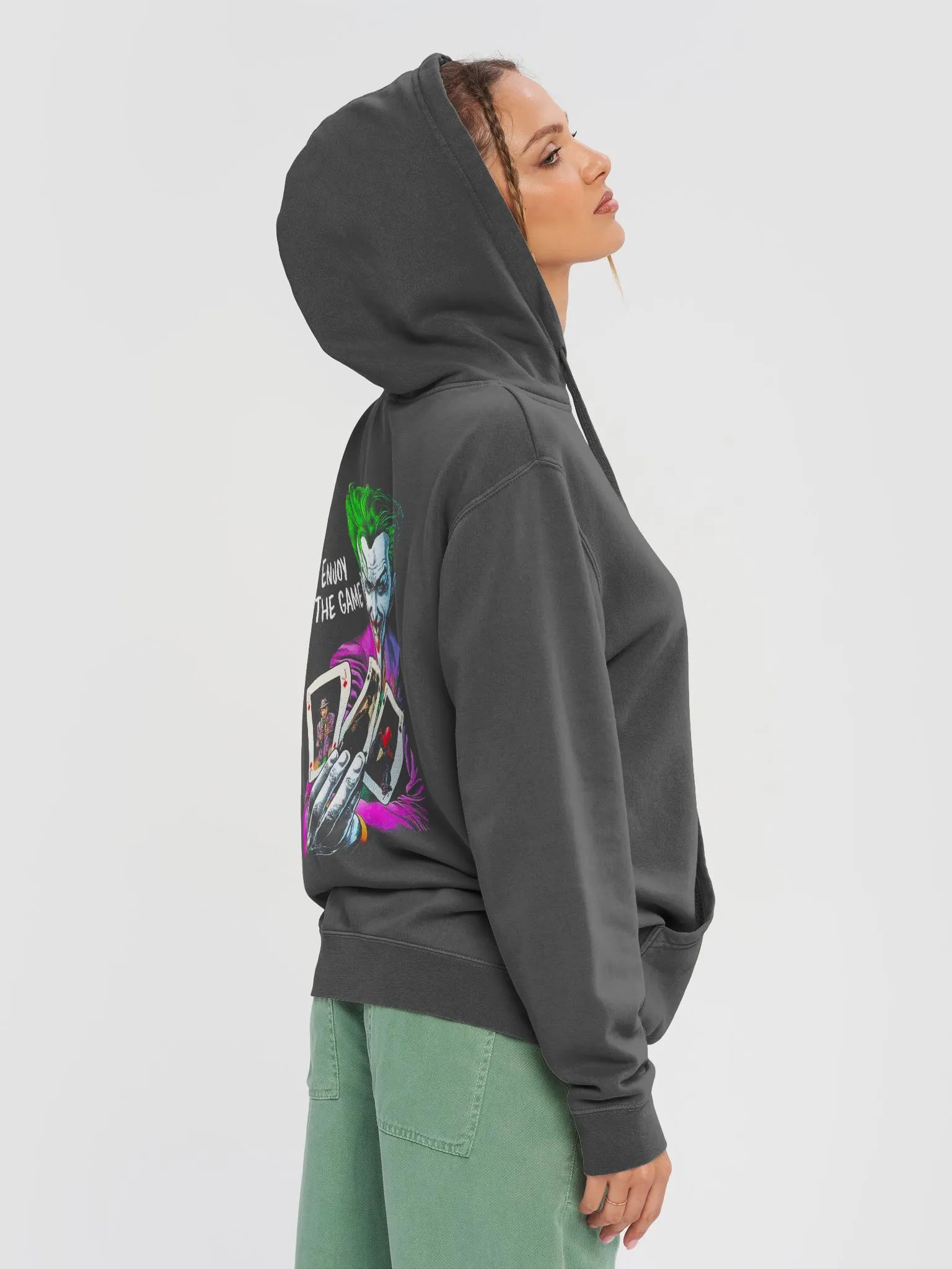 Grinning Gambler Pigment-Dyed Hoodie | Unique & Stylish Streetwear Pullover product image (5)