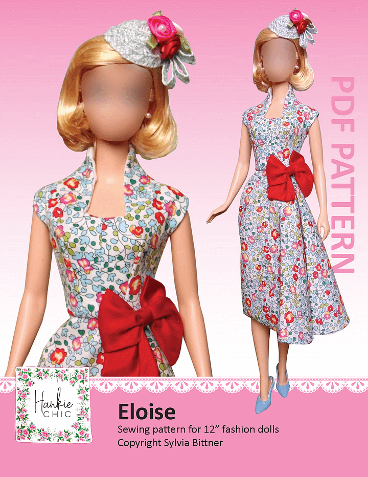 Eloise sewing pattern for 12" fashion dolls product image (1)
