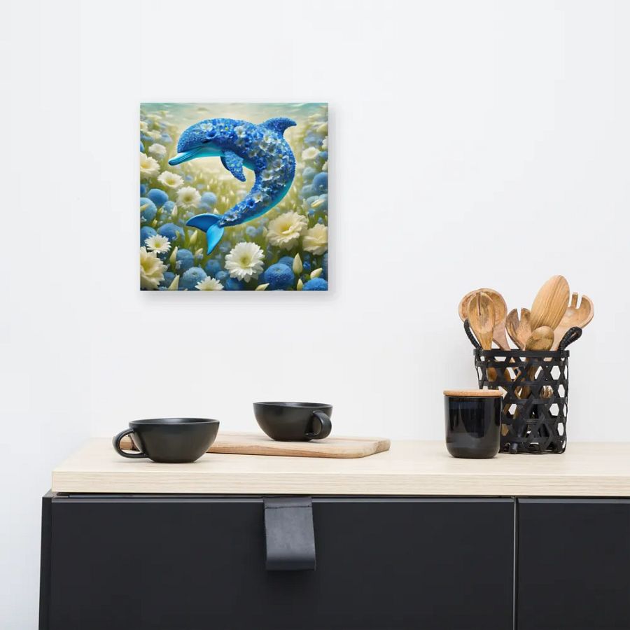 Flower Dolphin Wall Art product image (9)