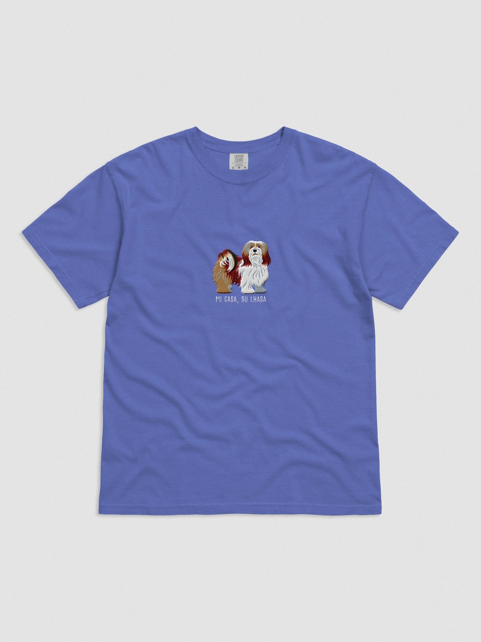 Mi Casa, Su Lhasa T-Shirt(Embroidered) of a Lhasa Apso(Brown) product image (4)