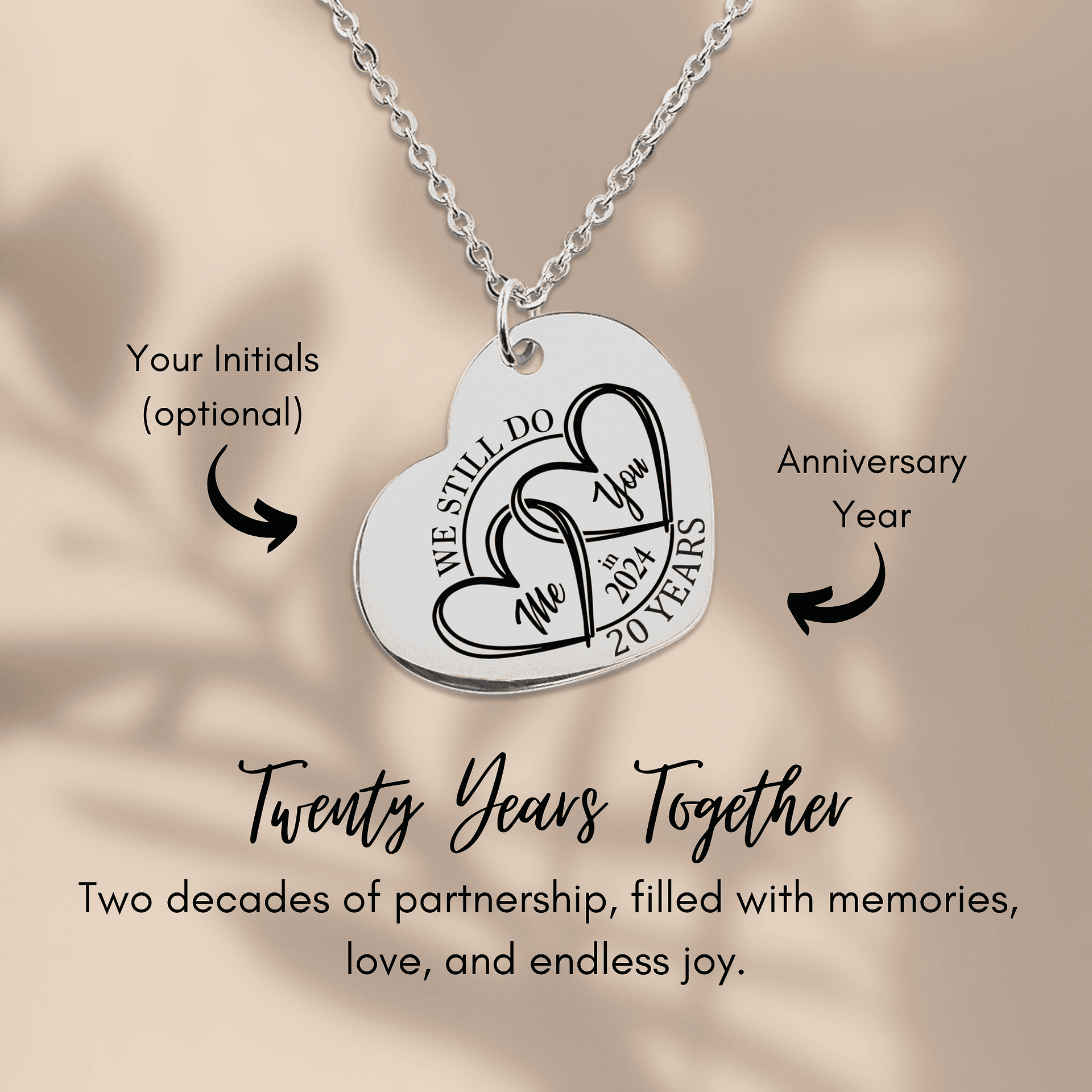 We Still 'I DO' 20 Years Later Anniversary Necklace product image (3)