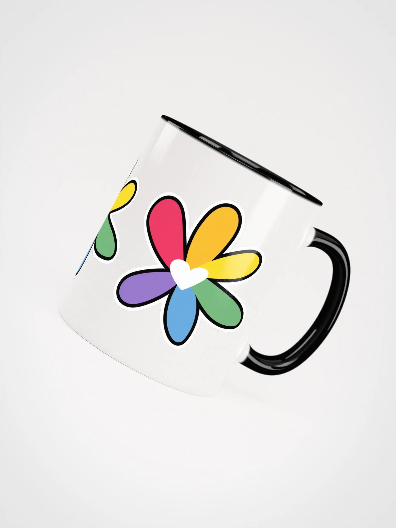 White Mug with Rainbow Flower Design product image (34)