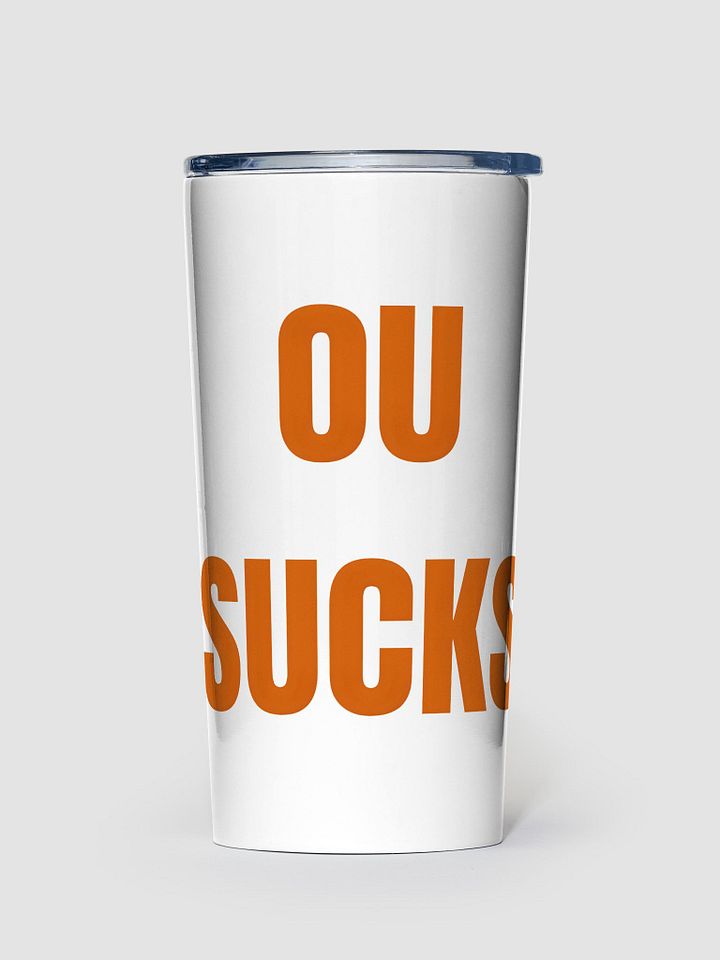 OU Sucks Bold Orange Slogan 20oz Tumbler product image (1)