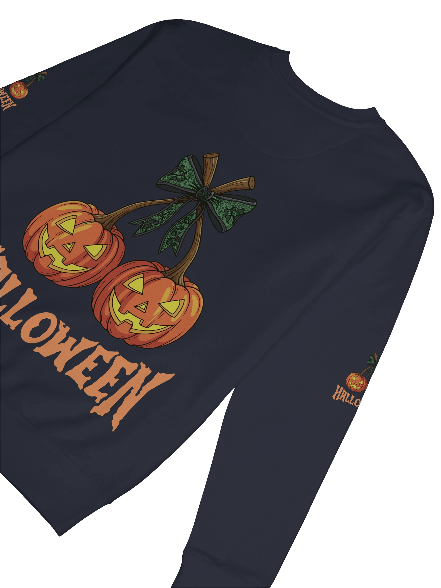Halloween Pumpkin Sweatshirt – Spooky Twin Jack-O’-Lantern Graphic Design" product image (71)