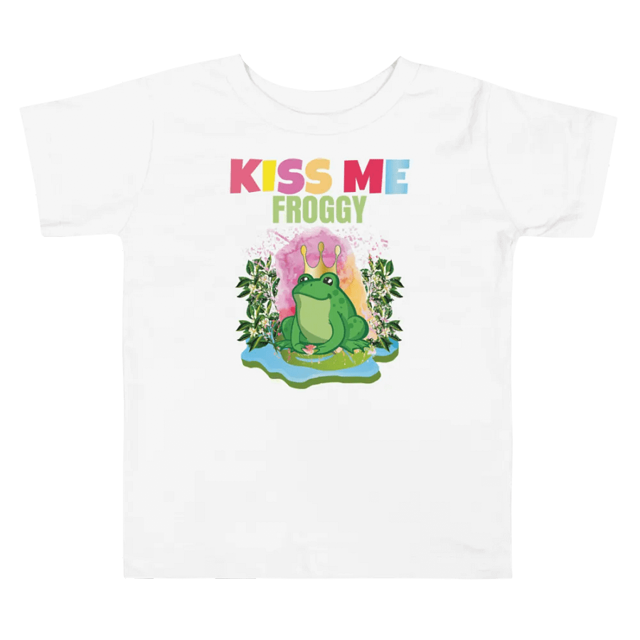 Kiss Me Froggy Colorful Funny Kids T-Shirt – Trendy Bella + Canvas Toddler Funny Shirt product image (4)