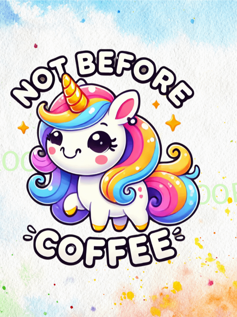 Not Before Coffee Unicorn – Instant Download Graphic Design product image (1)