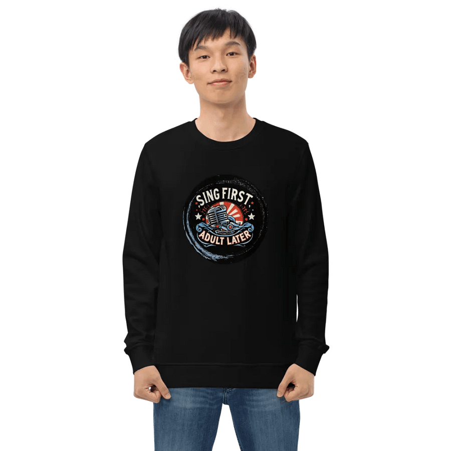 Retro Mic Vibes Organic Sweatshirt For Singers product image (5)