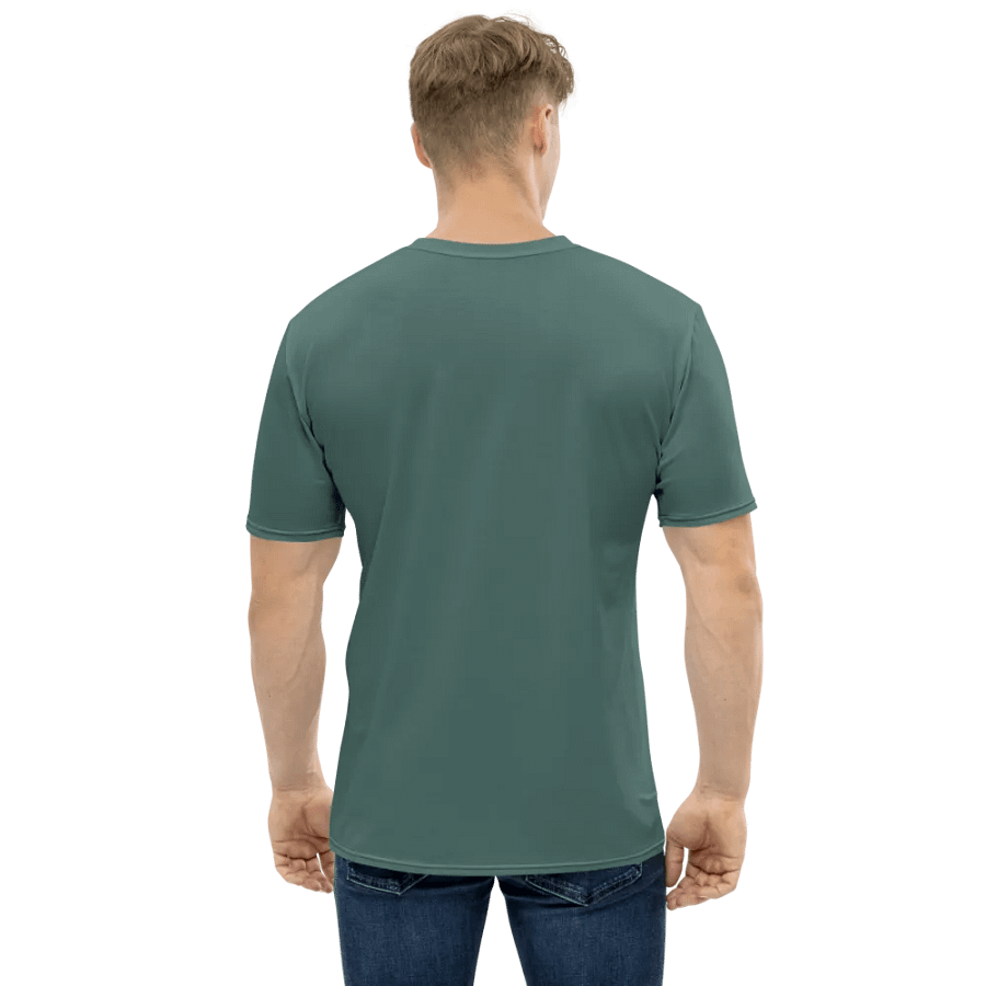 Plain Medium Dark Green Soft Summer Men's Crewneck Polyester Heavyweight Premium T-Shirt by Treasure Pie product image (3)