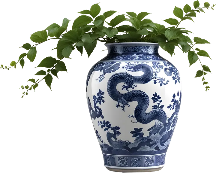 Chinese Art – Dragon Vase Illustration for scene creator PNG product image (1)