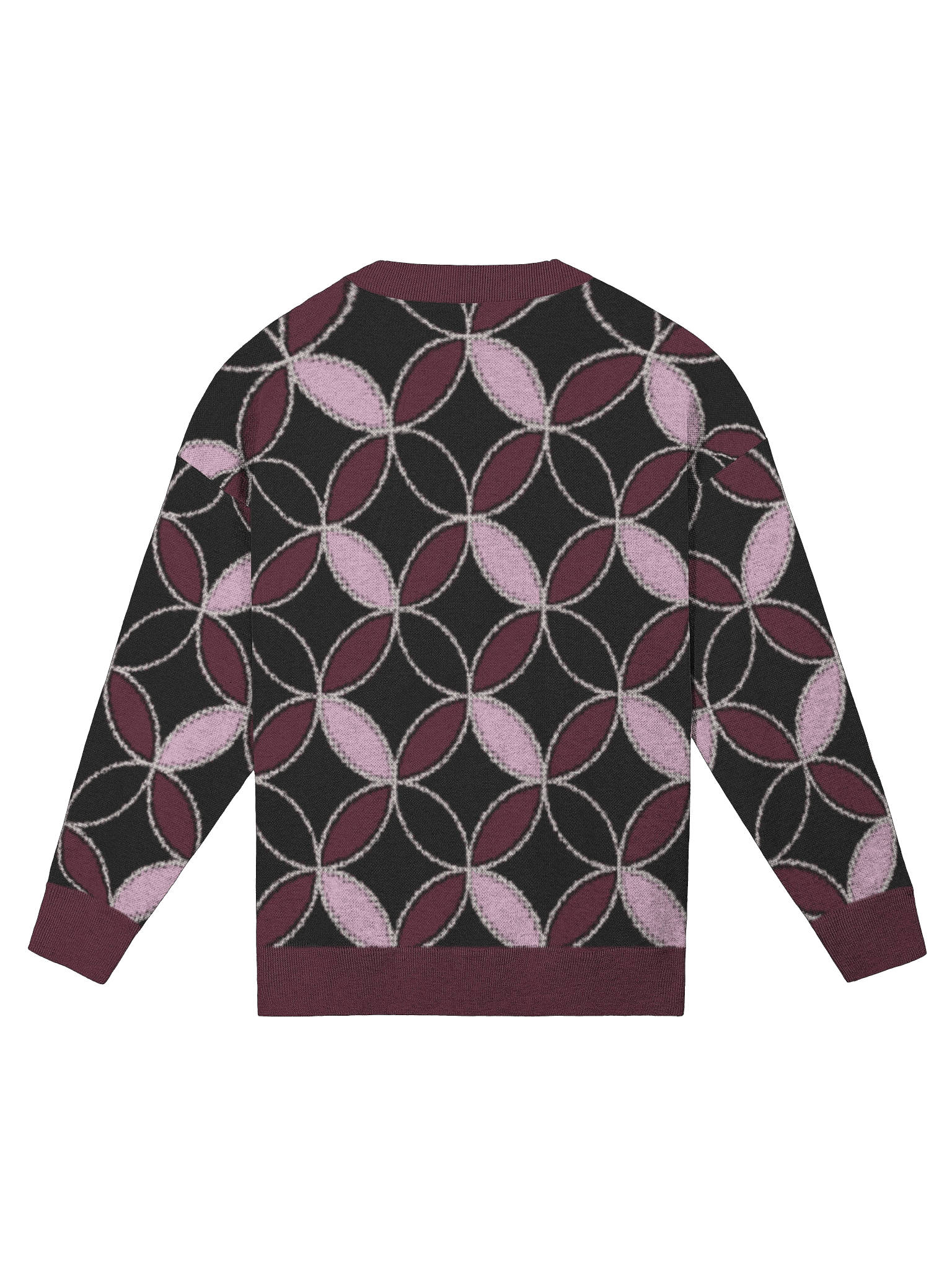 Kanji of LOVE set on Shippō pattern in Fall Equinox colors of Enso Twilight Relaxed Fit Jacquard Knitted Sweater product image (2)
