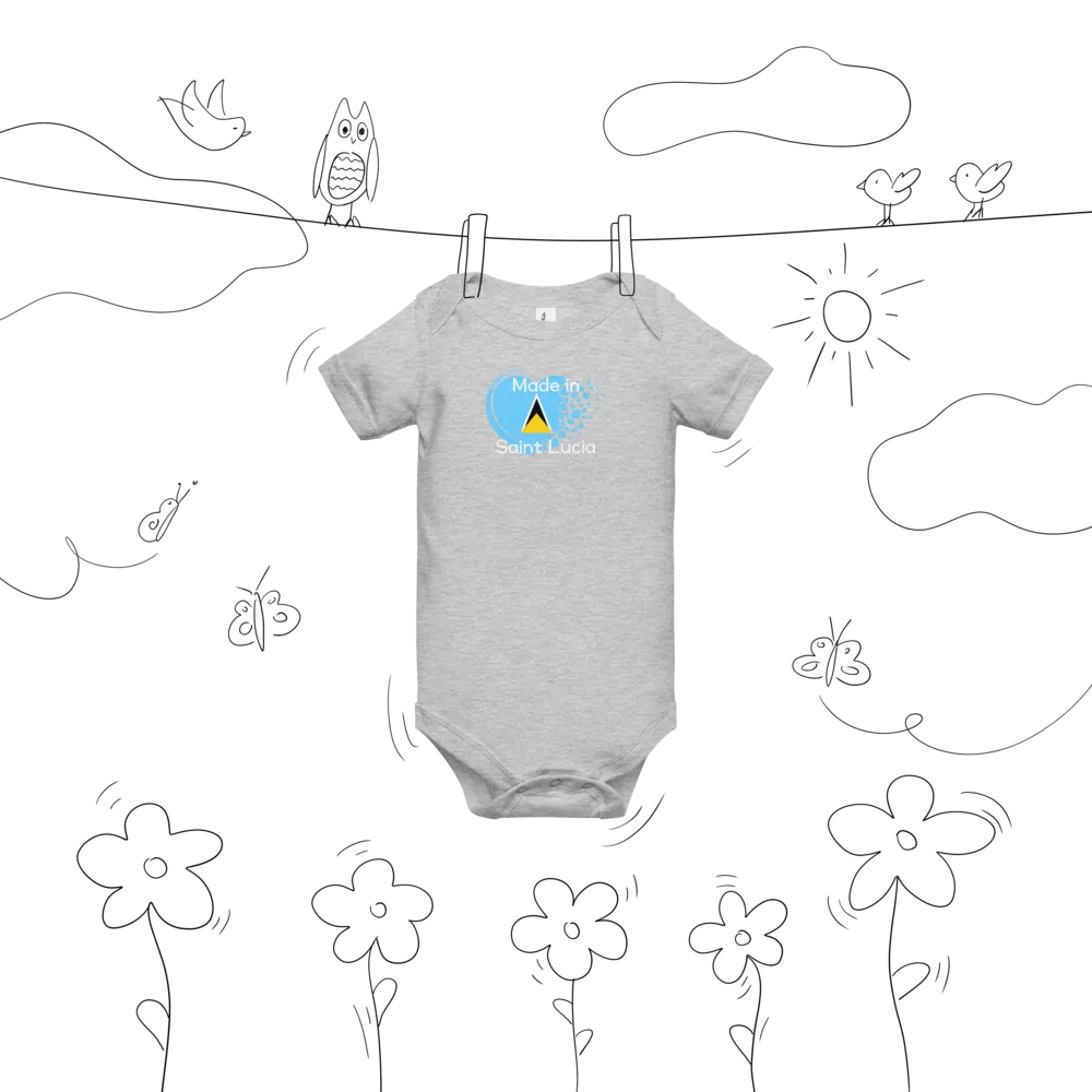 Saint Lucia Digital Heart Baby Onesie product image (57)