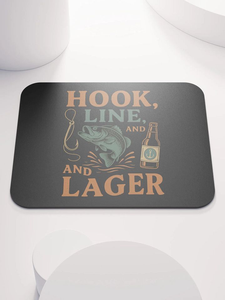 Fishing Mouse Pad – Hook, Line, & Lager Graphic product image (1)