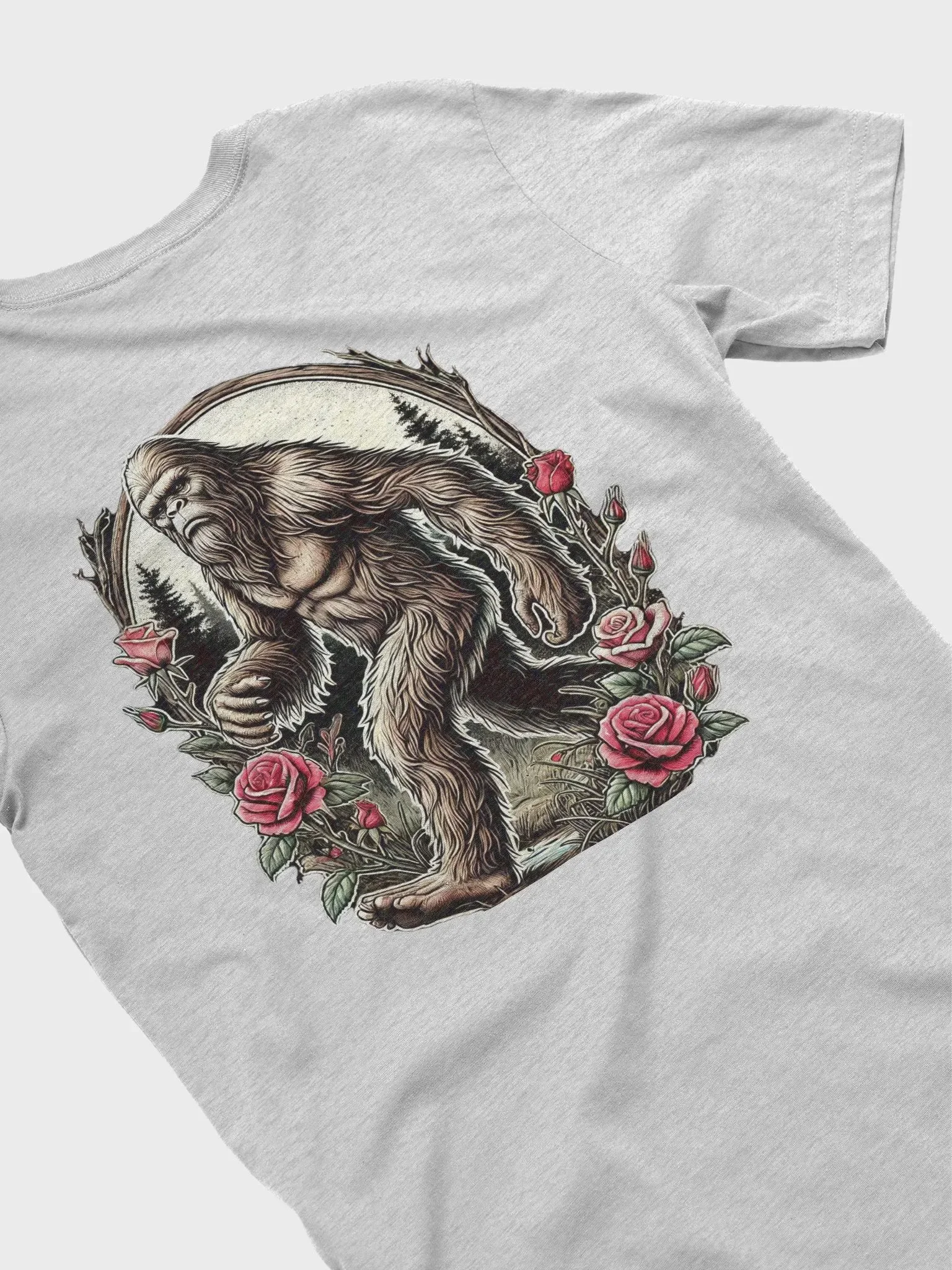 BIGFOOT AND FLOWERS T-SHIRT - BACK DESIGN product image (3)
