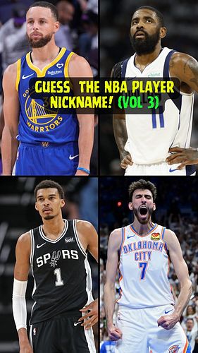 Guess these NBA player nicknames! 👀🏀 (Vol. 3)

DL/SUBSCRIBE👇
🍎 apple.co/2iIw0IJ
✳️ spoti.fi/2CYqewS
📺 bit.ly/hdkxyoutube

#nb...