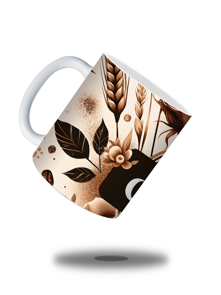 Today's Vibe Lots of Coffee 11oz Mug – Stylish Coffee-Themed Ceramic Cup with Chic Leopard and Floral Design – Perfect Gift for Coffee Lovers product image (2)