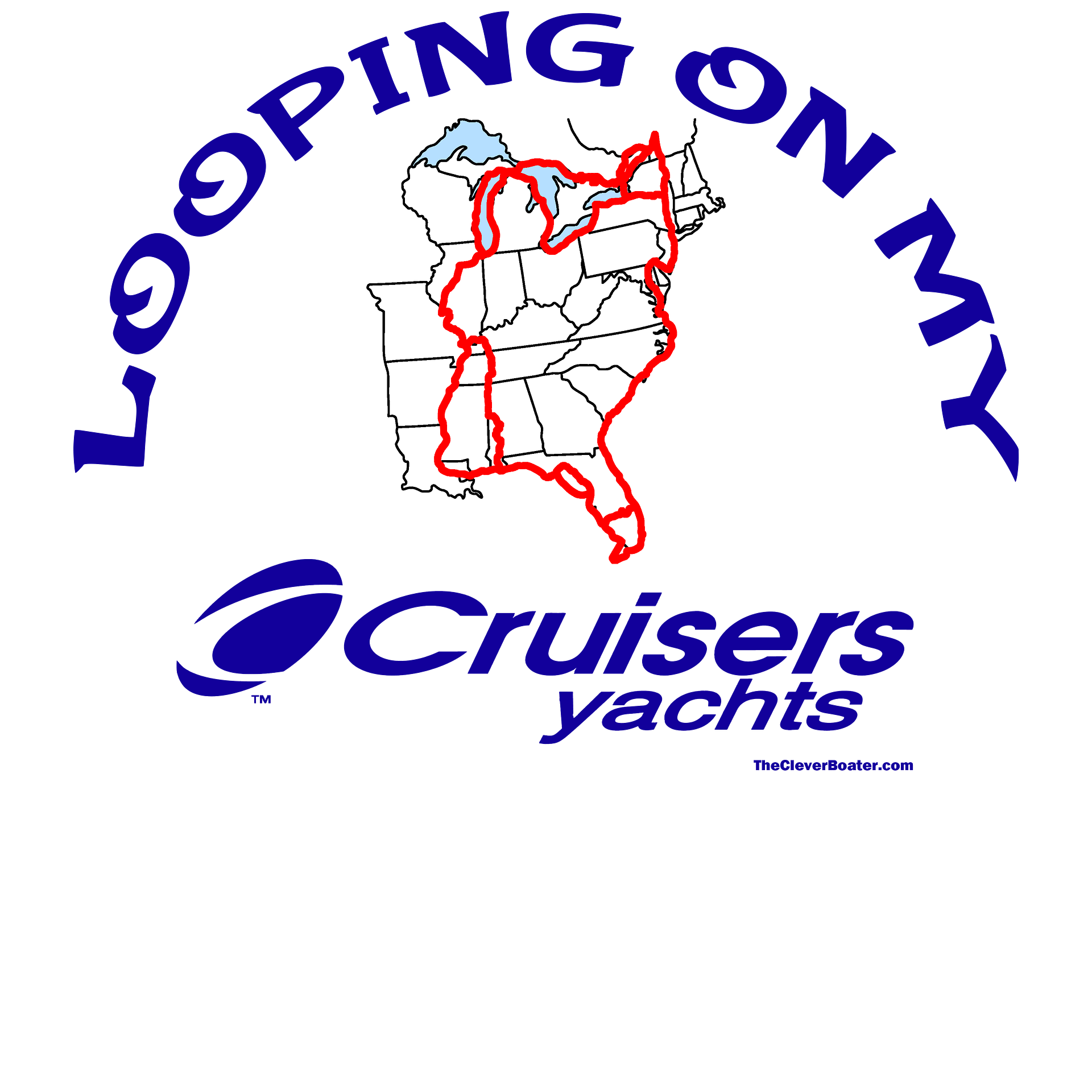 Looping On My Cruisers Yachts - T-Shirt - Light Shirt w/Blue Logo product image (5)