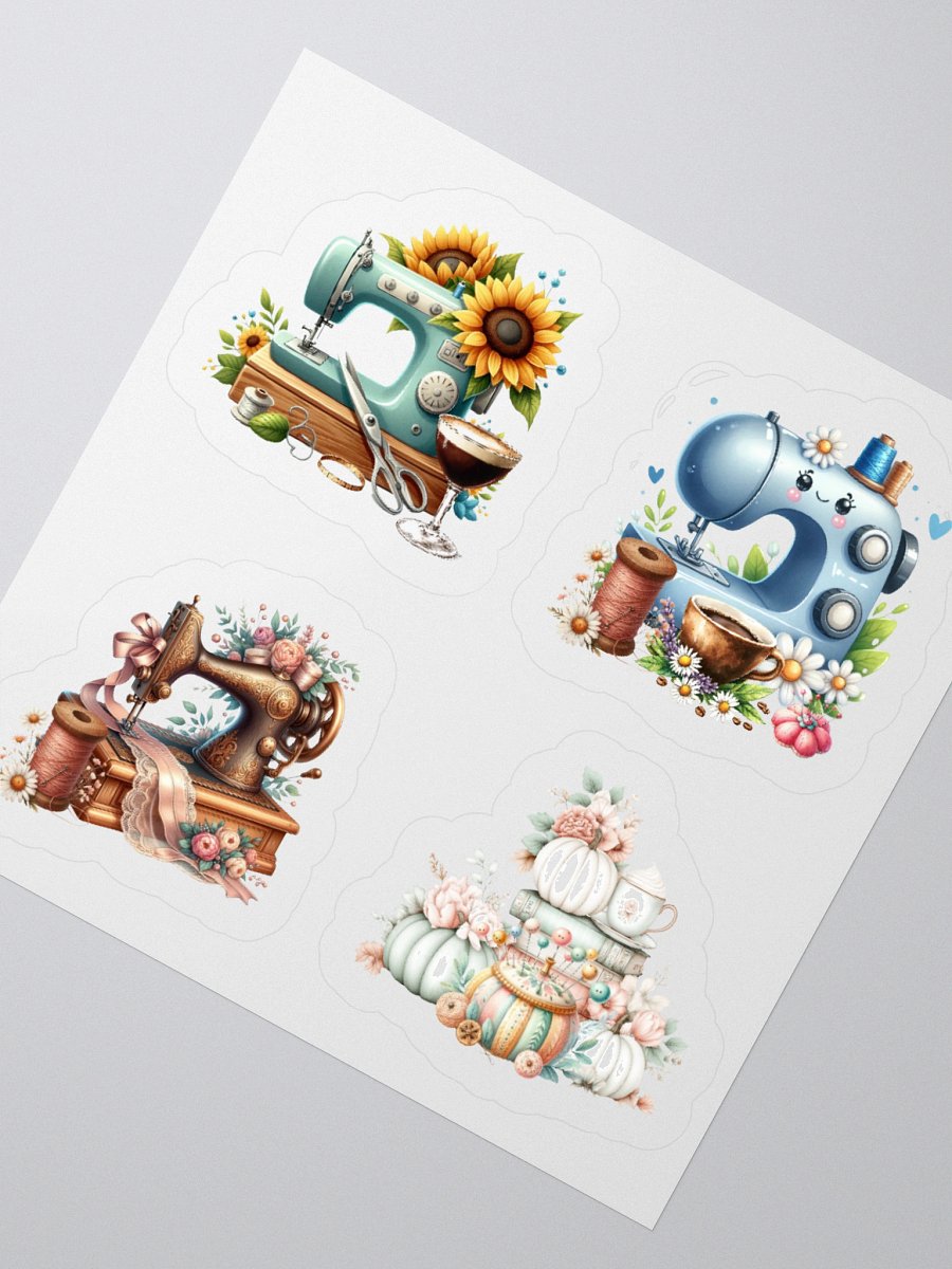 Whimsical Sewing Machine Kiss Cut Stickers Set product image (5)