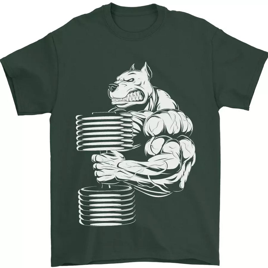 Bulldog Gym Training Top Bodybuilding Mens T-Shirt 100% Cotton product image (1)